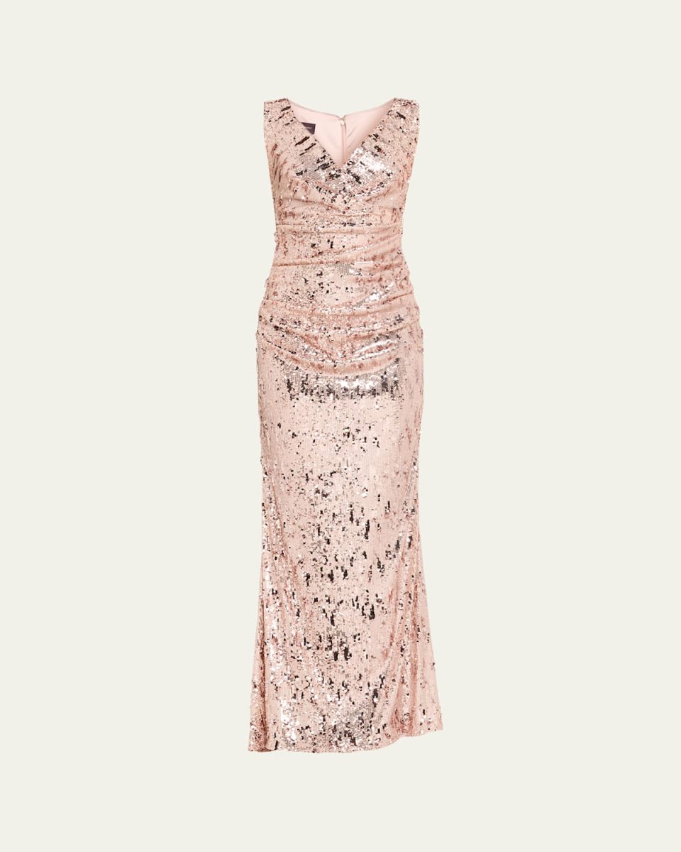 Sequined Sleeveless Trumpet Gown